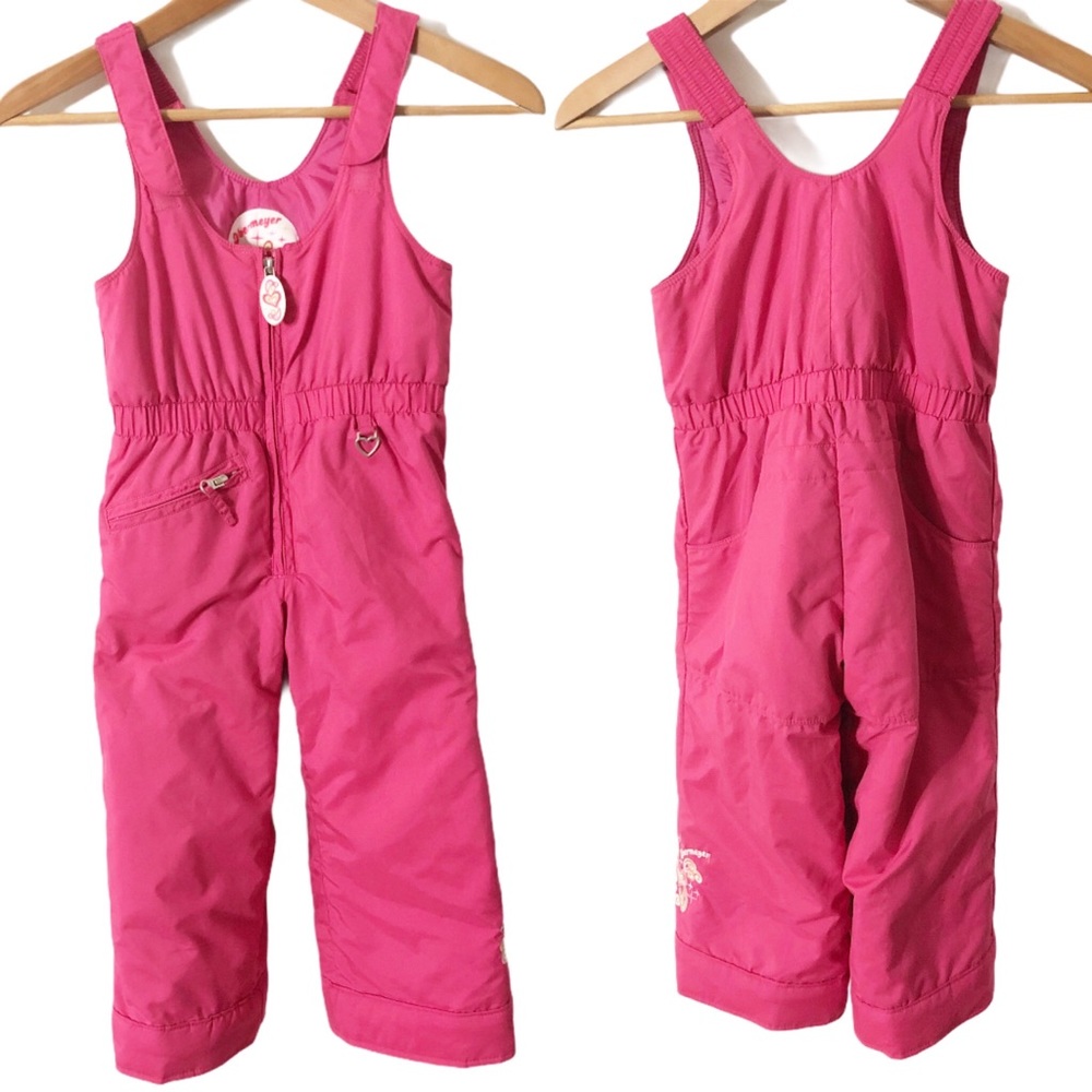 Obermeyer Girls Pink Snow Bibs Overalls Size 4